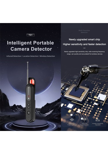 Geeroyoo Taşınabilir Gizli Kamera Dedektörü Gps/wıfı Sinyal Bulucu 6 Seviye Hassasiyet Ev Seyahat Araç Casus Tarayıcı