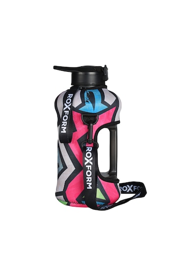 Roxform Suluk Matara 2200 Ml, Premium Pp Malzeme, Sağlıklı Bpa & Bps İçermez, Kılıflı, Çift Kapaklı, Koku Yapmaz, Sızdırmaz Ve Dayanıklı, Renkli Grafik Kılıf, Siyah Siyah, Renkli Grafik Kılıf