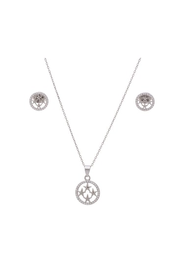 Halka Yıldız Model 925 Ayar Gümüş Kadın 2'li Set Gümüş