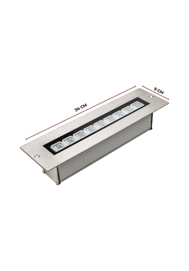 30 Cm Wallwasher 9 Led 9W Sıva Altı Duvar Boyama Dış Mekan