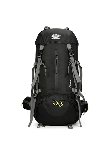 Vanaheımr-50l Yürüyüş Sırt Çantası Su Geçirmez Kamp Sırt Çantası,siyah Siyah