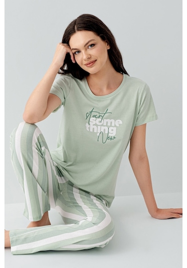 Arnetta Kadın Yeşil Pijama Takım Yeşil