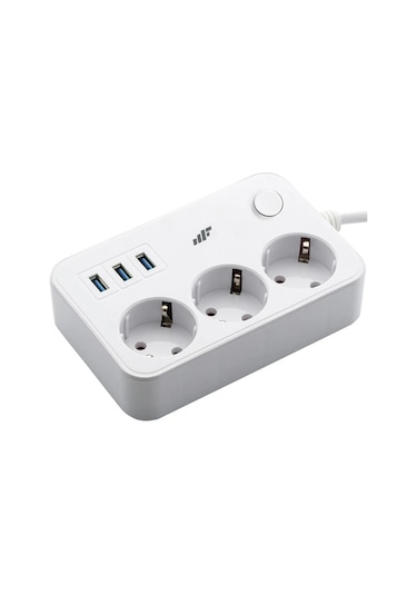 Mf Product Jettpower 0370 Akım Korumalı 3 Usb'li 3'lü Grup Priz