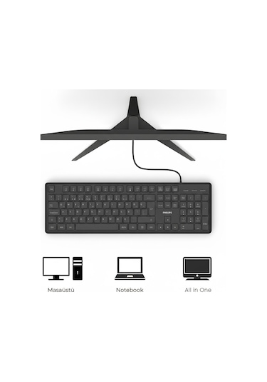 Philips Spk6248 Kablolu Türkçe Q Klavye Siyah