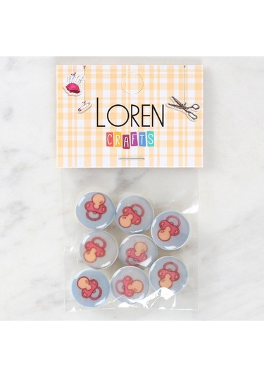 Loren Crafts 8'li Emzik Düğme - 1013
