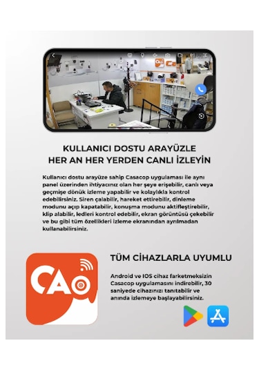 Casacop Q9 4g Sim Kartlı Solar Panelli Kablosuz Güvenlik Kamerası