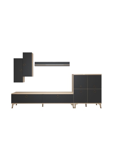 Decoraktiv Eko 6 Mdf Std Gold Tv Ünitesi Tv Sehpası Beyaz - Antrasit