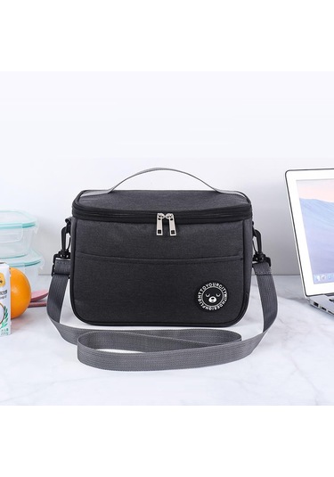 Siyah Sofieles Piknik Yalıtımlı Öğle Yemeği Kutusu Taşınabilir Soğutmalı Çanta Büyük Kapasiteli Su Geçirmez Öğle Yemeği Çantası Piknik Çantası M Siyah