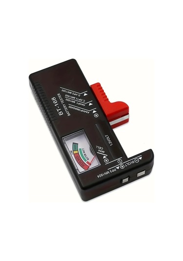 Oldfriend Renkli Göstergeli Pil Test Cihazı - Aa Aaa C D 9v 1.5v Düğme Pilleri Evrensel Volt Test Aleti Siyah 1 Adet