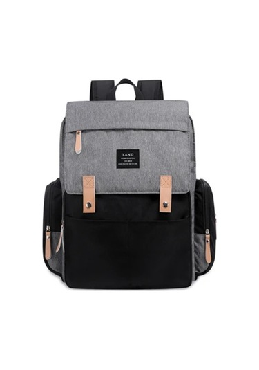 Jialan Anne Bebek Bezi Çantaları Landuo Anne Büyük Kapasiteli Siyah - Gri