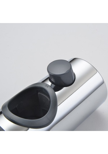 Primepickings B Evrensel Duş Başlığı Tutucu Ayarlanabilir 18-25mm 360 Dönme Abs Plastik Duş Slayt Raylı 2 Katlı Gri