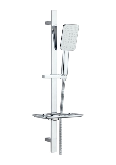 Eca Dalia Banyo Bataryası + T-may Çınar Kare Borulu Hareketli Sürgülü Duş Seti Üst Takımı Krom