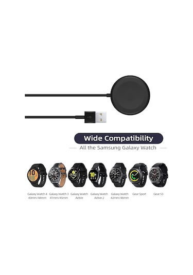 Maiyame Samsung Uyumlu Saat Şarj Cihazı Watch4/watch3active/active2 Saat Kablosuz Şarj Siyah İçin Uygundu