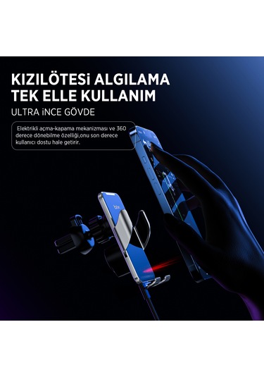 Bix Bxch9 15w Kablosuz Hızlı Şarj Destekli Araç Telefon Tutucu