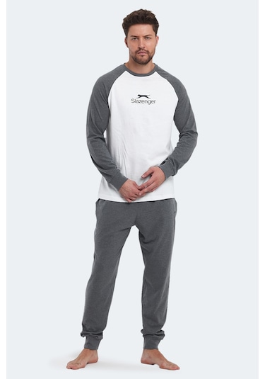 Slazenger Pascual In Erkek Pamuklu Beyaz Pijama Beyaz