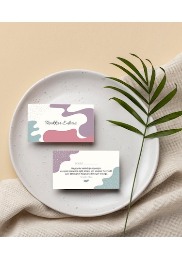 Çift Yön Çiçek Teşekkür Kartı Thank You Cart Pytktskk24