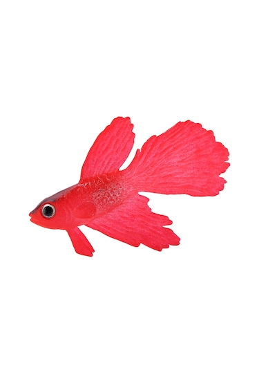 Qingmipy Akvaryum Dekorasyonu: Simülasyonlu Silikon Kırmızı Zıpkın Balık - Su Akışıyla Hareket Eden Süngüllü Ornament
