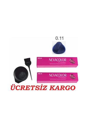 Neva Color Saç Boyası 0.11 Yoğun Mavi 50Ml X2 Adet+Boyama Seti