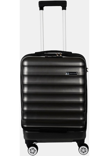 Vegmann Wave Laptop Bölmeli Siyah Kabin Boy Valiz Siyah