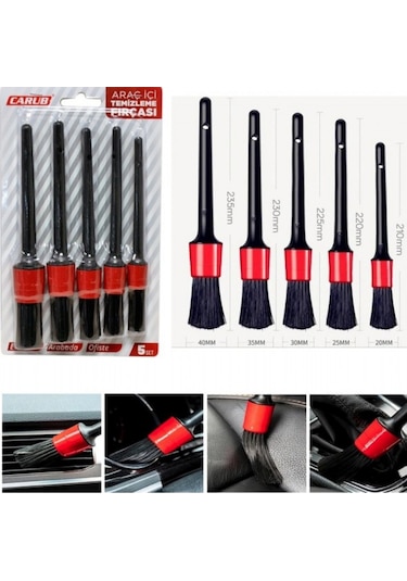 Carub Araç İçi Temizleme Fırçası Detay Temizlik 5li Set Br0922566 1 Adet