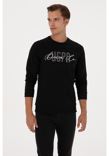 U.S. Polo Assn. Erkek Regular Fit Bisiklet Yaka Siyah İnce Sweatshirt 50315570-VR046 U.S. Polo Assn. Erkek Regular Fit Bisiklet Yaka Siyah İnce Sweatshirt 50315570-VR046