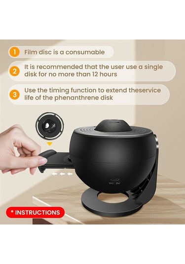 Honeybeeshop Fussıon 4k Hd Dünya Projektör Lambası Pro Siyah 13 Filtreli Usb Masa Lambası Ev Dekoru Uzay Temalı Aydınlatma Siyah