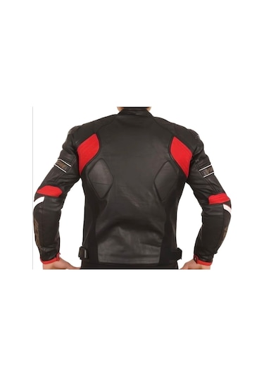Venom Motosiklet Montu Deri 4 Mevsim Leather Racing Mont Black-red