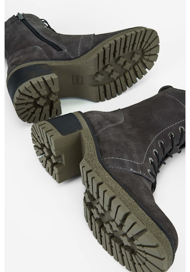 Tamer Tanca Kadın Hakiki Deri Taş Süet Casual Bot 775 8259 BN BOT SK23/24 Taş