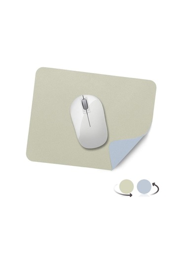 Çift Taraflı Su Geçirmez Deri Mouse Pad 1 Adet, Açık Yeşil Ve Açık Mavi
