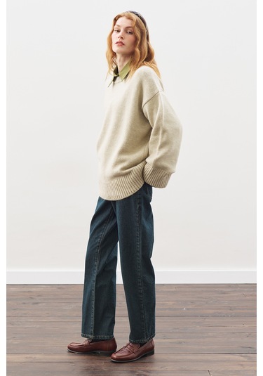 Chunky Oversıze Kazak Bej Bej