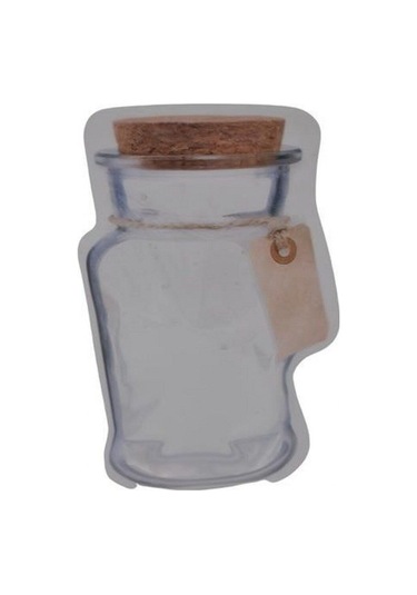 Kavanoz Görünümlü Kilitli Poşet Çıtçıtlı Ve Pratik Torba 4 Adet Şeffaf