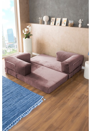 Argimo Godila Yatak Köşe Koltuk Pembe