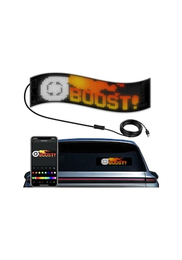 Led Matrix Panel Rg-b Ekran Kumandalı App Kontrollü İş Yeri Otomobil Tır Kamyon Cam Veya Duvar Uyuml Çok Renkli