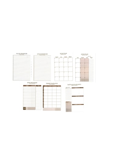 Mynote Planlayıcı 17x24 Sert Kapak Spiralli 100 Sayfa Krem Krem