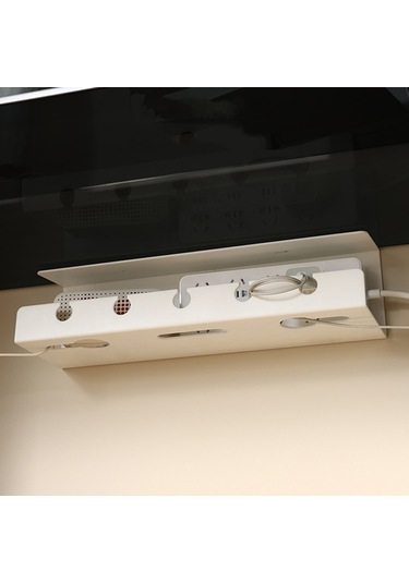 Sones Masa Altı Kablo Düzenleyici Deliksiz Ev Bilgisayar Masası Altı Güç Kablosu Fişi Depolama Rafı Siyah