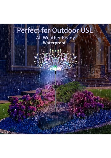 Suofeng Güneş Enerjili Bahçe Işığı - 120 Led Renkli, 8 Modlu, Su Geçirmez, Esnek Bakır Tel İle Dıy Dekorasyon Bahçe, Yol, Teras, Parti Çok Renkli