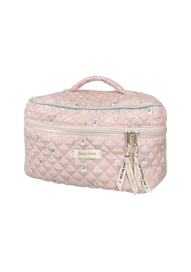 Yifomall Sevimli Tavşan Desenli Büyük Kapasiteli Makyaj Çantası, Fermuarlı Cep, Çok Renk Seçeneği