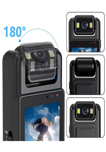 Mini Taşınabilir 1080p Vücut Vlog Kamerası Siyah