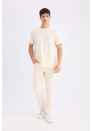 Defacto Pamuk New Regular Fit Bisiklet Yaka Basic Düz Kısa Kollu Tişört - Ekru V7699AZ25SPER98 Defacto Pamuk New Regular Fit Bisiklet Yaka Basic Düz Kısa Kollu Tişört - Ekru V7699AZ25SPER98