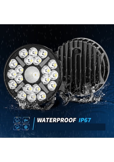 Kamyon Tır 9 İnç Sis Farı Tepe Ve Tampon Lambası 100 W Projektör Lamba Gündüz Led Drl Sarı Ve Beyaz