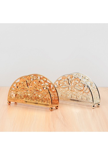 Sones Metal Vintage Dik Yemek Masası Kağıt Havlu Düzenleyici Gümüş