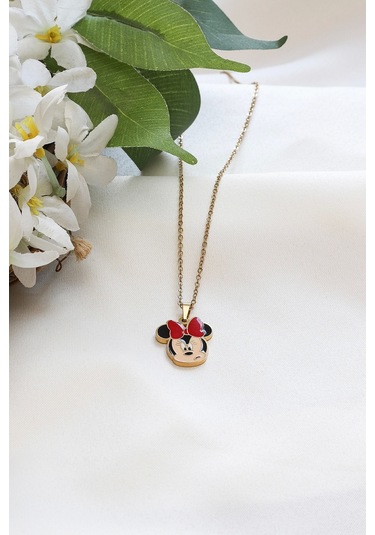 Mickey Mouse Çelik Kolye Çok Renkli