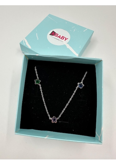 Xbaby Yıldız Taşlı Gümüş Renk Kolye Altın - Gümüş