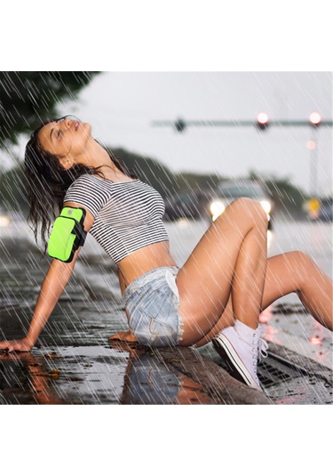 Mufunye Su Geçirmez Spor Kol Çantası - Koşu, Bisiklet, Kamp İçin Evrensel Telefon Koruması Yeşil Yeşil