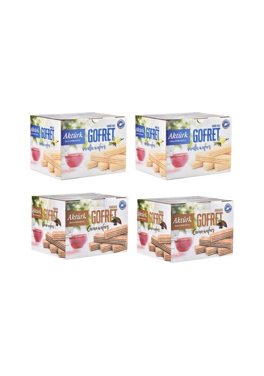 Aktürk Gofret 800 Gr Kakaolu Ve Vanilyalı 4 Lü Karma Paket