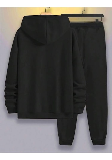 Hırsch Siyah Erkek Oversize Basic Kapüşonlu Lastikli Beast Moda Baskılı Pamuklu Eşofman Takımı Siyah Hırsch Siyah Erkek Oversize Basic Kapüşonlu Lastikli Beast Moda Baskılı Pamuklu Eşofman Takımı Siyah
