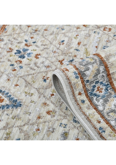 Motto Vintage Modern Dokuma Halı Oturma Odası Salon Halısı Y969a Wv15 Krem