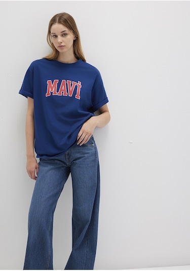 Mavi - Mavi Logo Baskılı Lacivert Tişört 1600843-82625 Lacivert