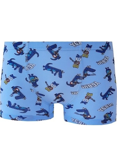 6Lı Erkek Çocuk Renkli Desenli Baskılı Boxer Külot