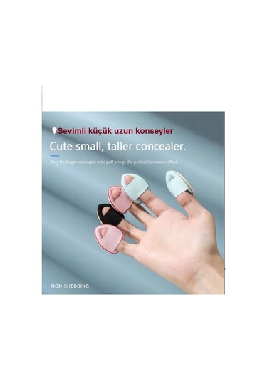 Melien Mini Cool + Elma Desenli Puf Parmak Yüz Makyaj Süngeri 2'li